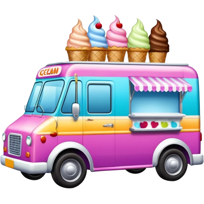 Colorful ice cream van emoji