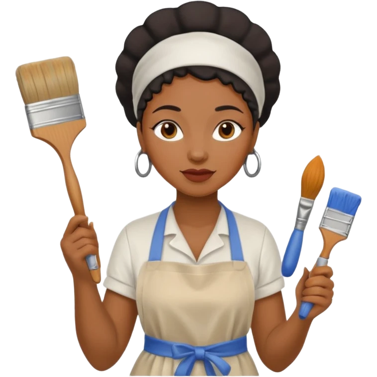 Ceramic Painter black woman emoji
