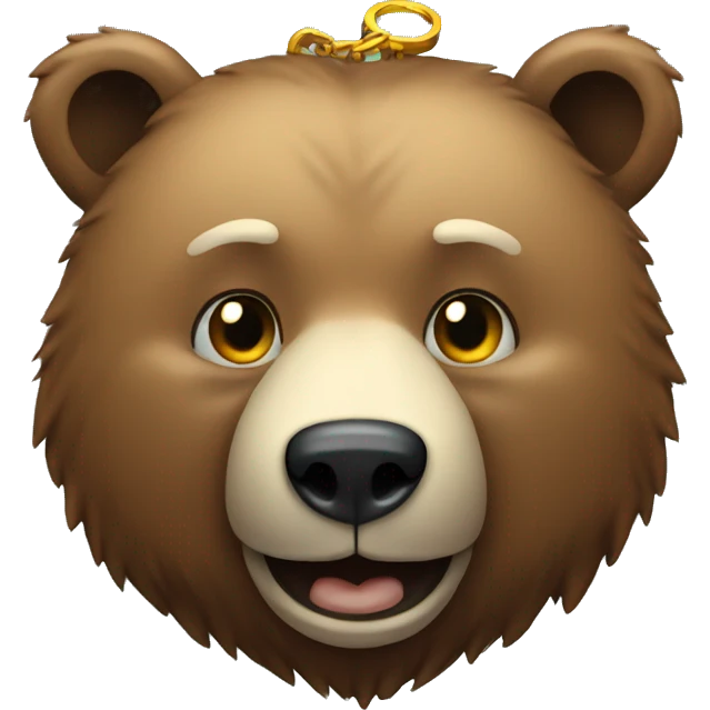 Bear wearing a bitcoin necklace  emoji