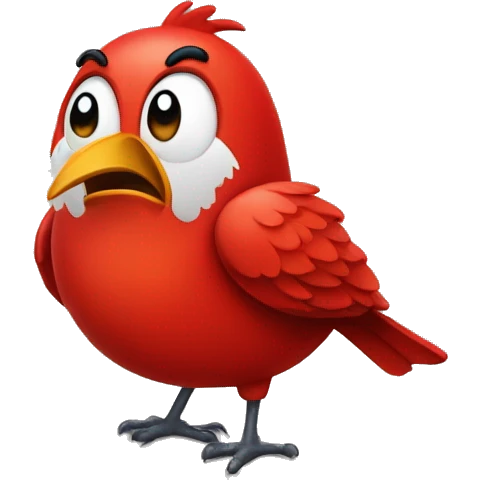 Red bird shouting with the text "PLEASE RESPOND" emoji