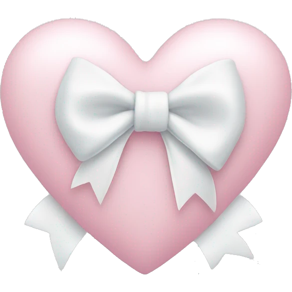 Pastel pink heart with white bow emoji