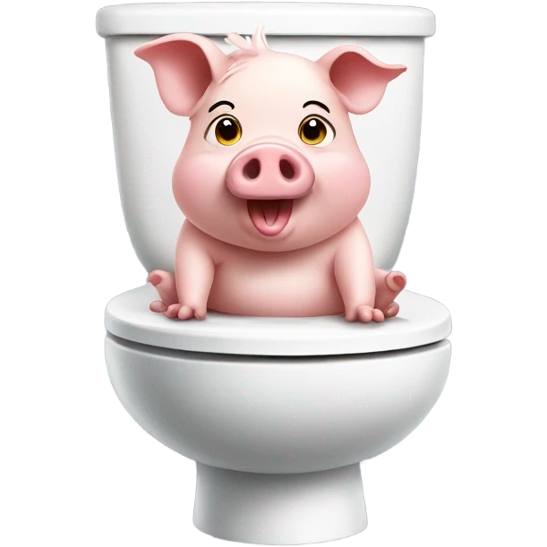 Cute Pig sitting on toilet emoji