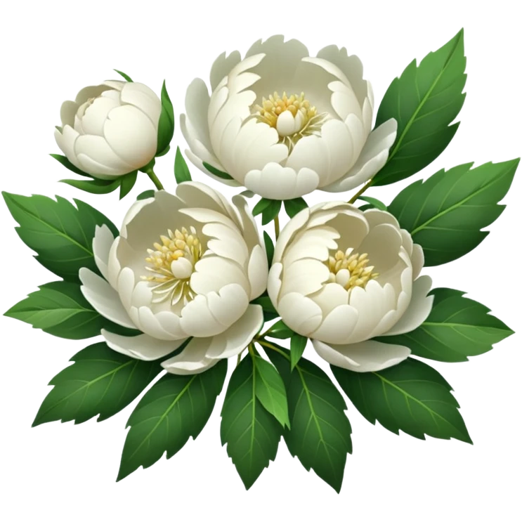 White peony bouquet emoji