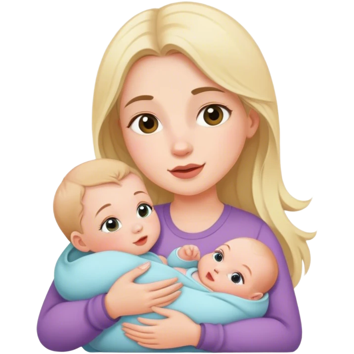 White girl holding 2 month old baby girl emoji