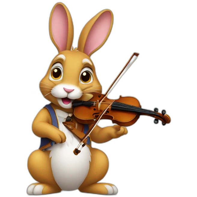 Rabbit playing violin emoji