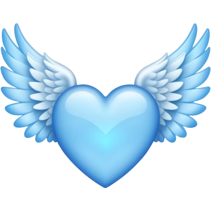angelwings with blue hart  emoji