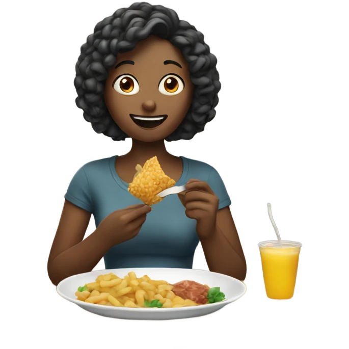 woman eating emoji