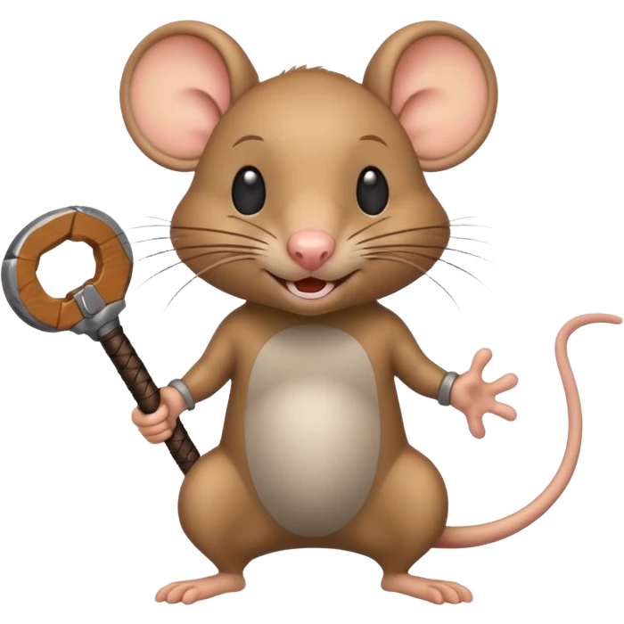 cartoon rat holding a tonfa emoji