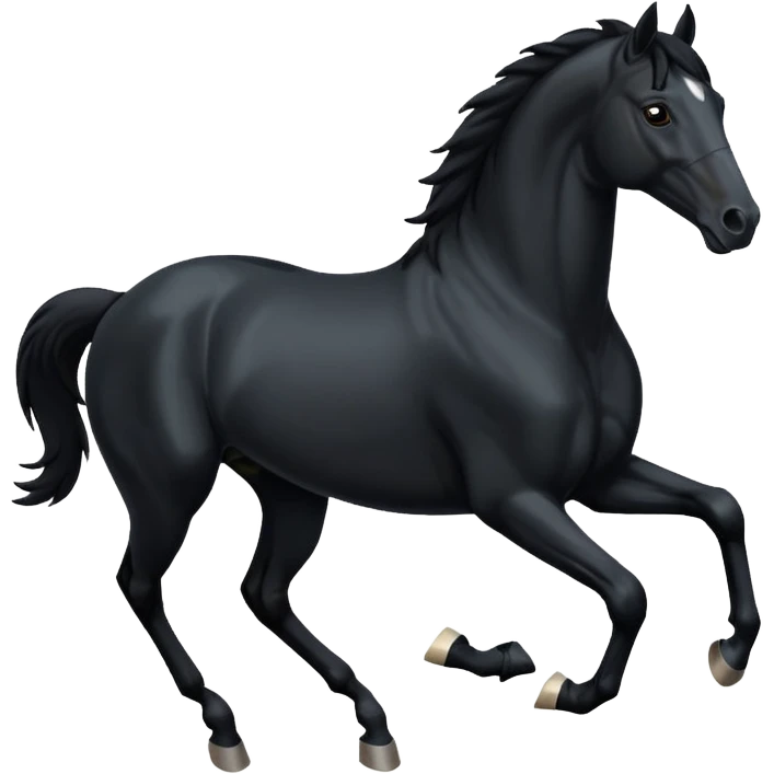 Black horse is running emoji