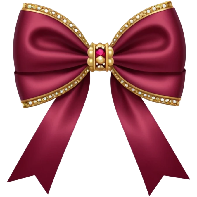 Burgundy sparkling bow emoji