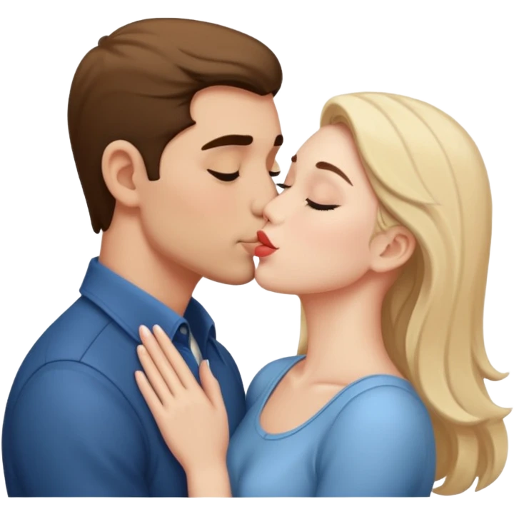 Man kissing a woman emoji