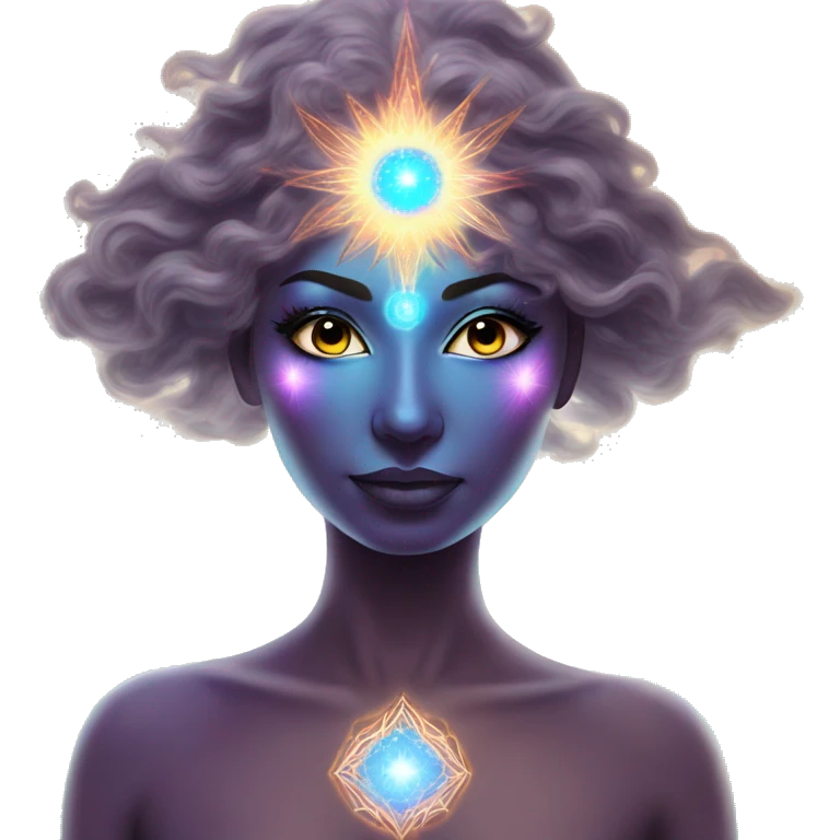 Pleiadian radiant glowing diva woman female third eye emoji