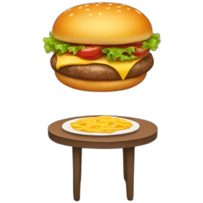 Hambúrguer on the table emoji