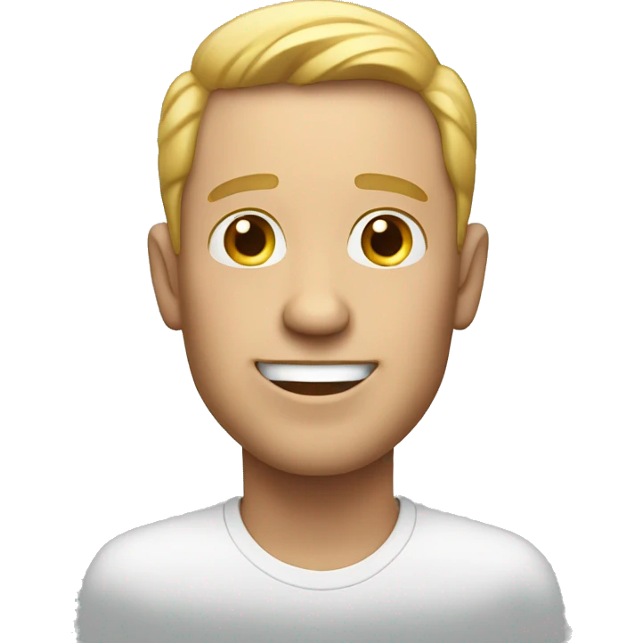white man talking happy emoji
