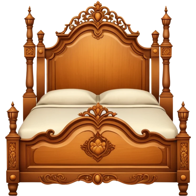 vintage antique old wooden warm-colored aesthetic bed emoji
