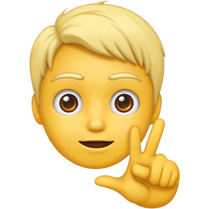 a yayayoyo style face and hand emoji pointing to question and answer  emoji