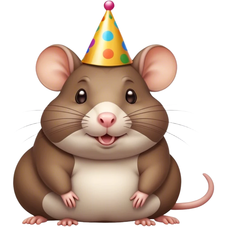 Fat happy rat on it’s birthday  emoji