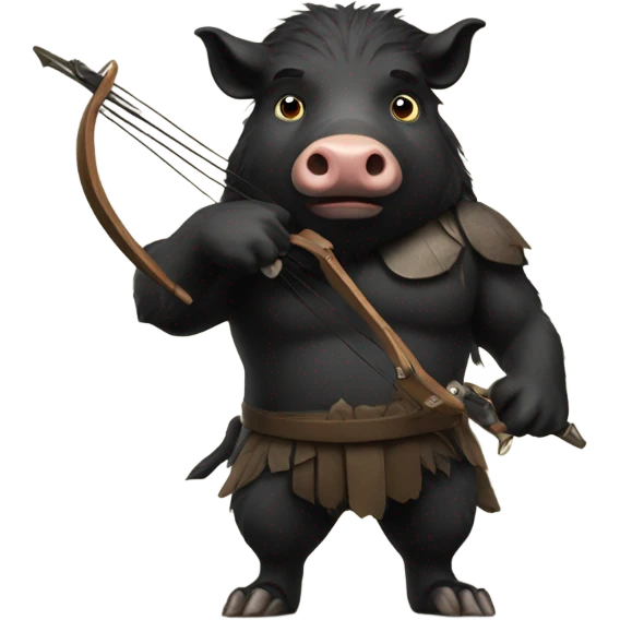 Black boar with crossbow in hand emoji