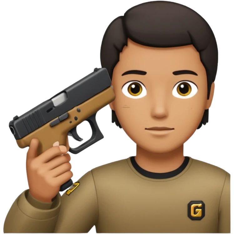 Una cara con una glock17 emoji