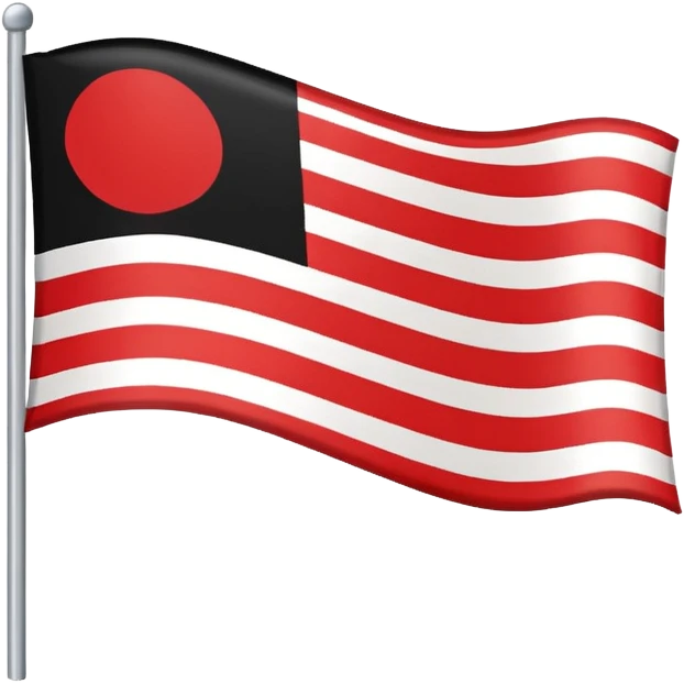 Red white and black lined flag emoji