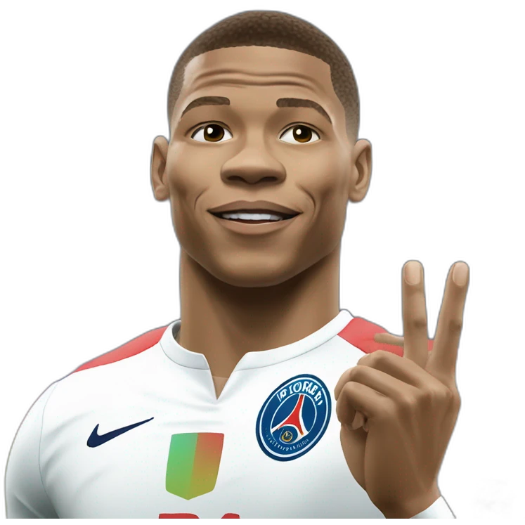 mbappé faisant un doigt d'honneur emoji