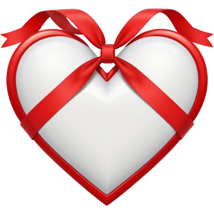 white heart with a ribbon emoji