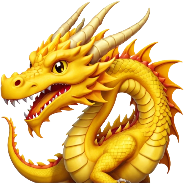 A yellow three head dragon emoji