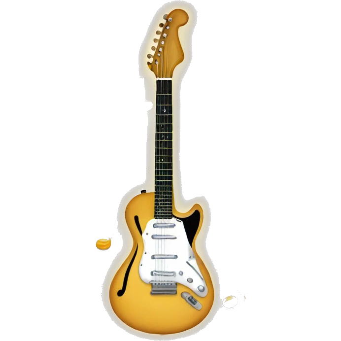 Guitar with trail of musical notes coming out emoji
