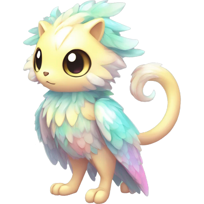 Shiny Shy Cool Colorful Pastel beautiful fantasy Kawaii Ethereal Sona Fakemon-animal Full Body emoji