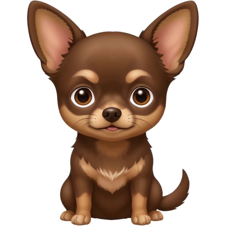 Dark Brown chihuahua  emoji