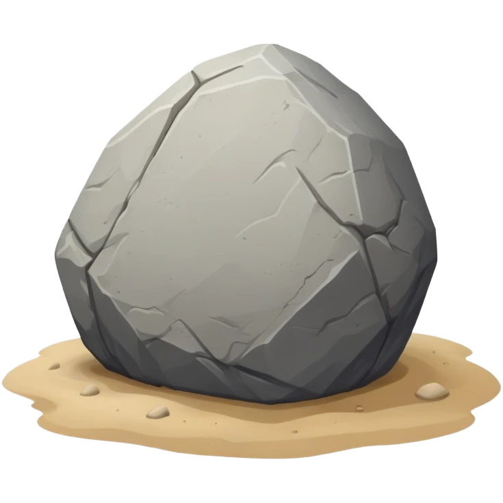 generate realistic detailed big stone on sand emoji