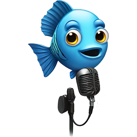 fish with microphone emoji