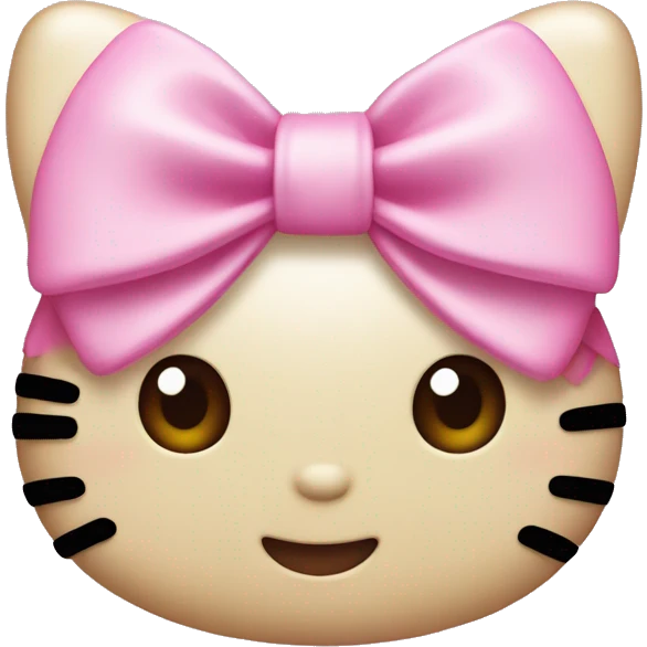 Hello kitty with pink bow emoji