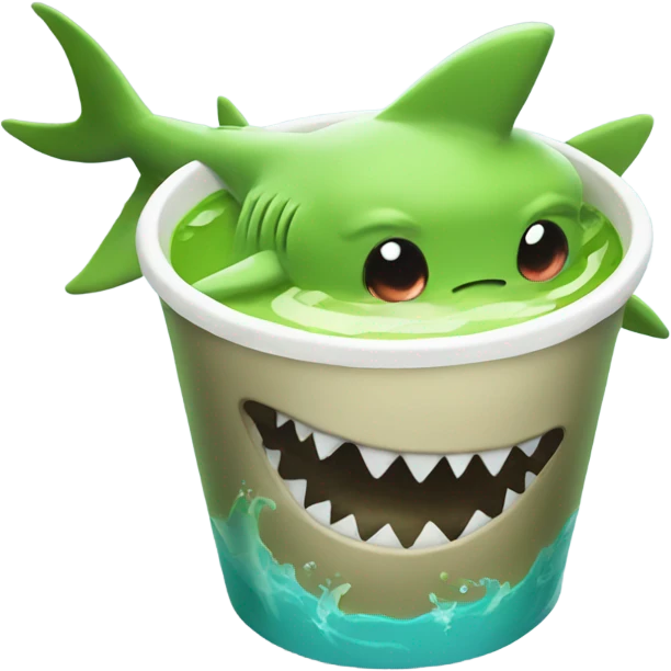 shark drinking matcha with  emoji