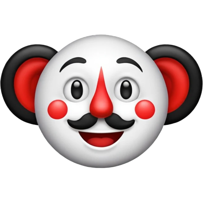 Crie um emoji de palhaço de circo em preto e branco igual o de iphone emoji