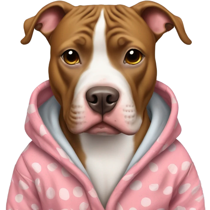 Pit bull wearing pajamas emoji