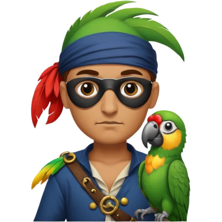 pirate and parrot emoji