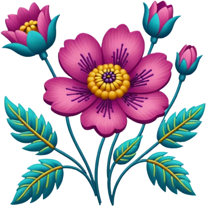 flower patterb embroidery emoji