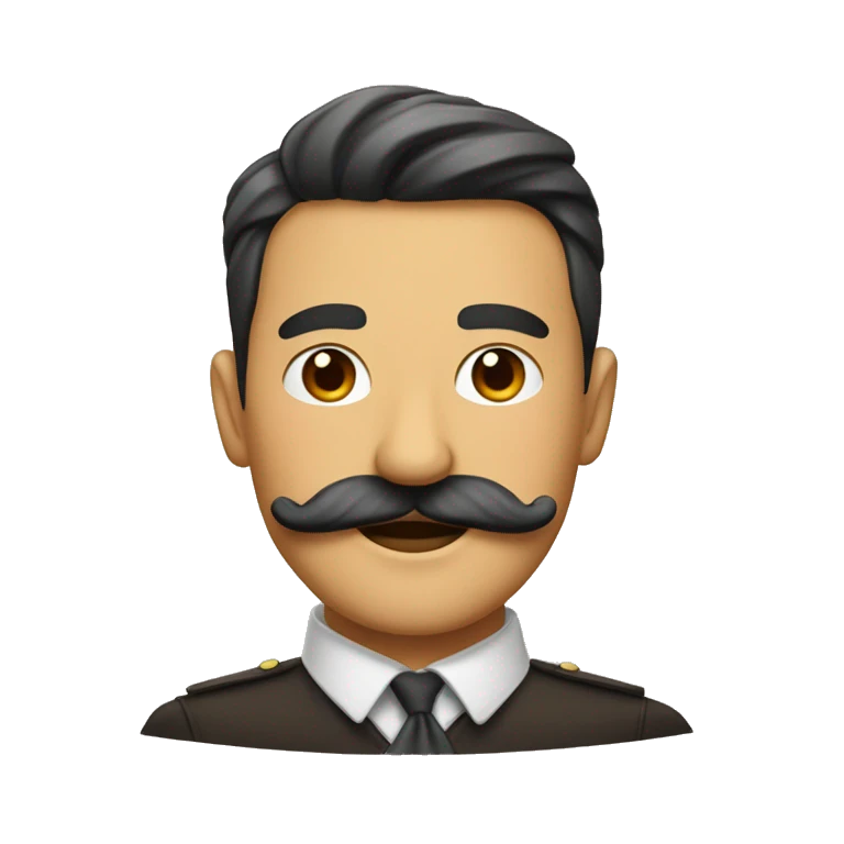 señor con bigote pelo cafe chino emoji