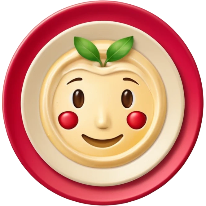 hummus plate, hyper-polished, vibrant, soft gradients, shiny, apple emoji style emoji