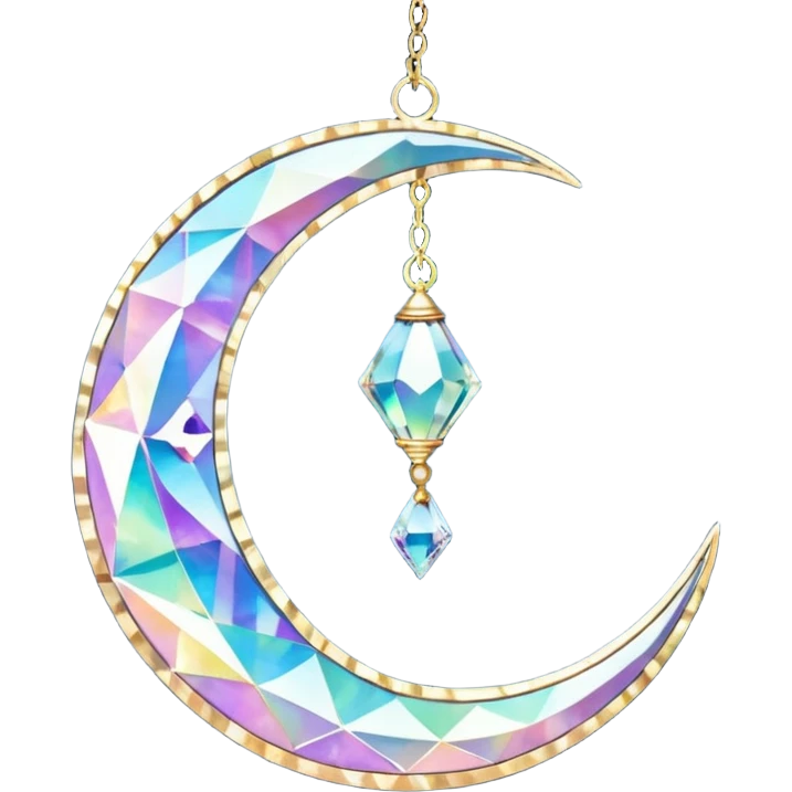Hanging crystal crescent moon suncatcher  emoji