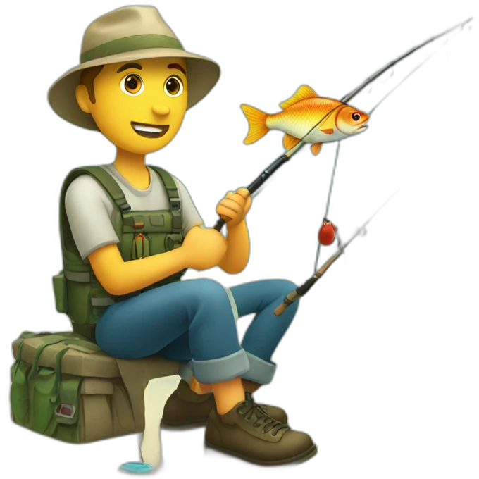 A fish fishing emoji