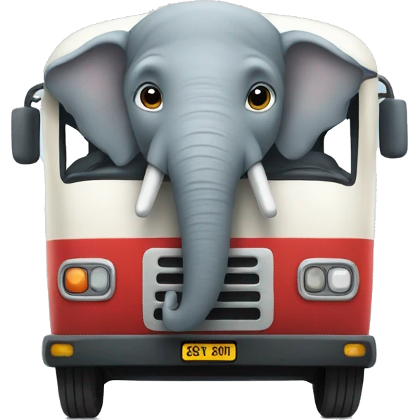 Elephant in a bus emoji
