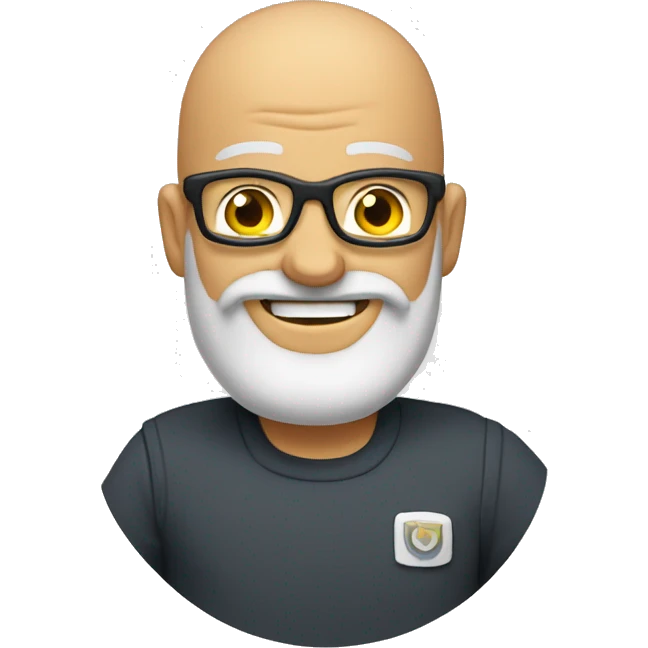 Bearded bald man Dorky awkward smile thumbs up  emoji