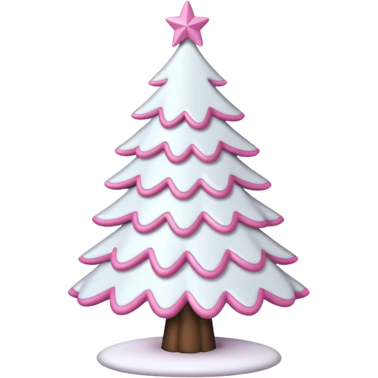 WHITE CHRISTMAS TREE WITH PINK BOWS emoji