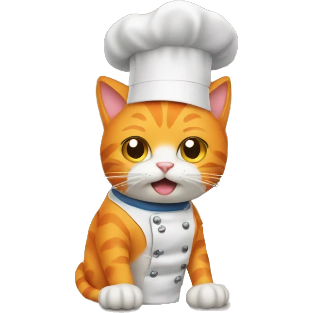Orange cat cooking emoji