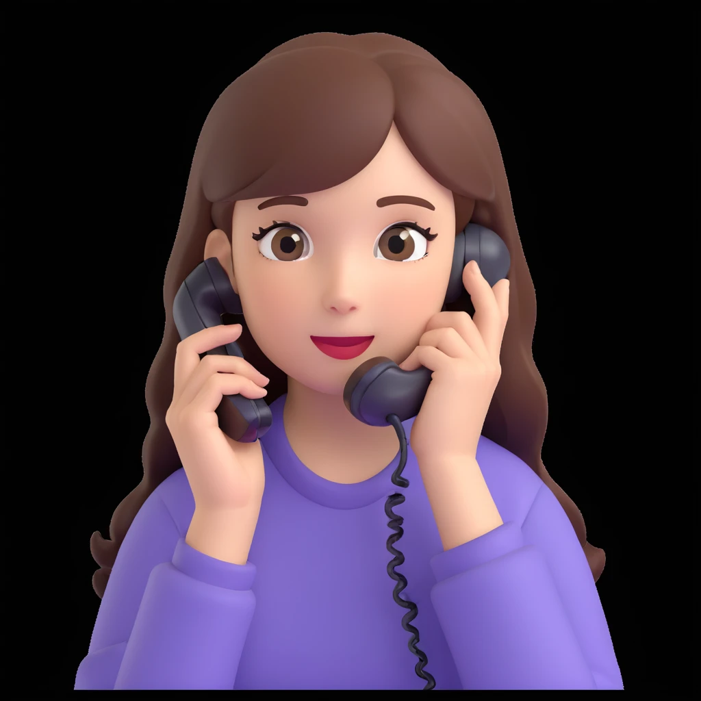 girl talking on phone bedroom background, close up pose emoji