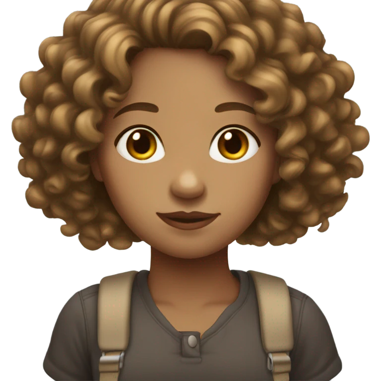 Light skinned girl with curly brown hair  emoji