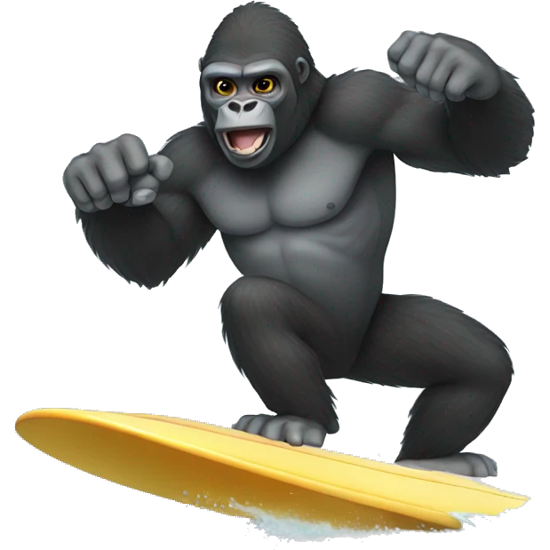 gorilla surfing  emoji