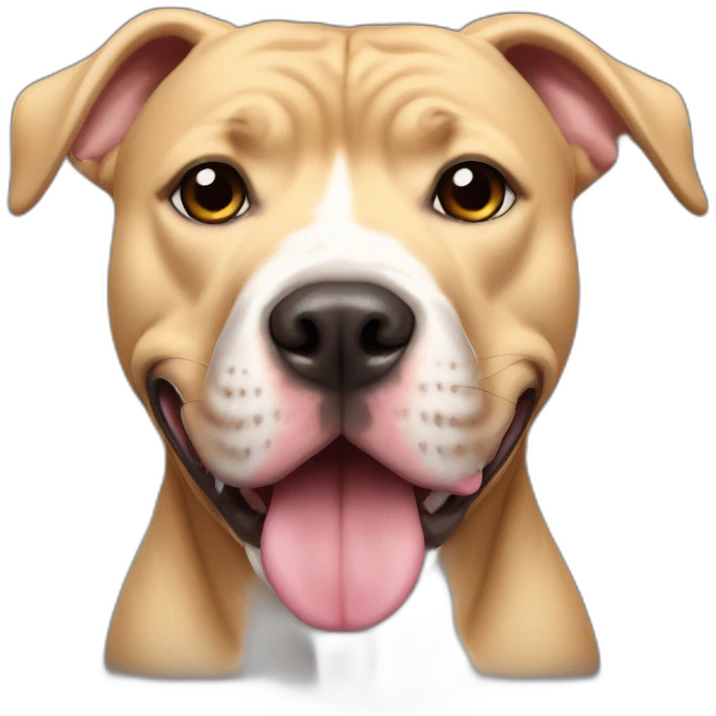 cute blond dog ears up pitbull dark snout emoji